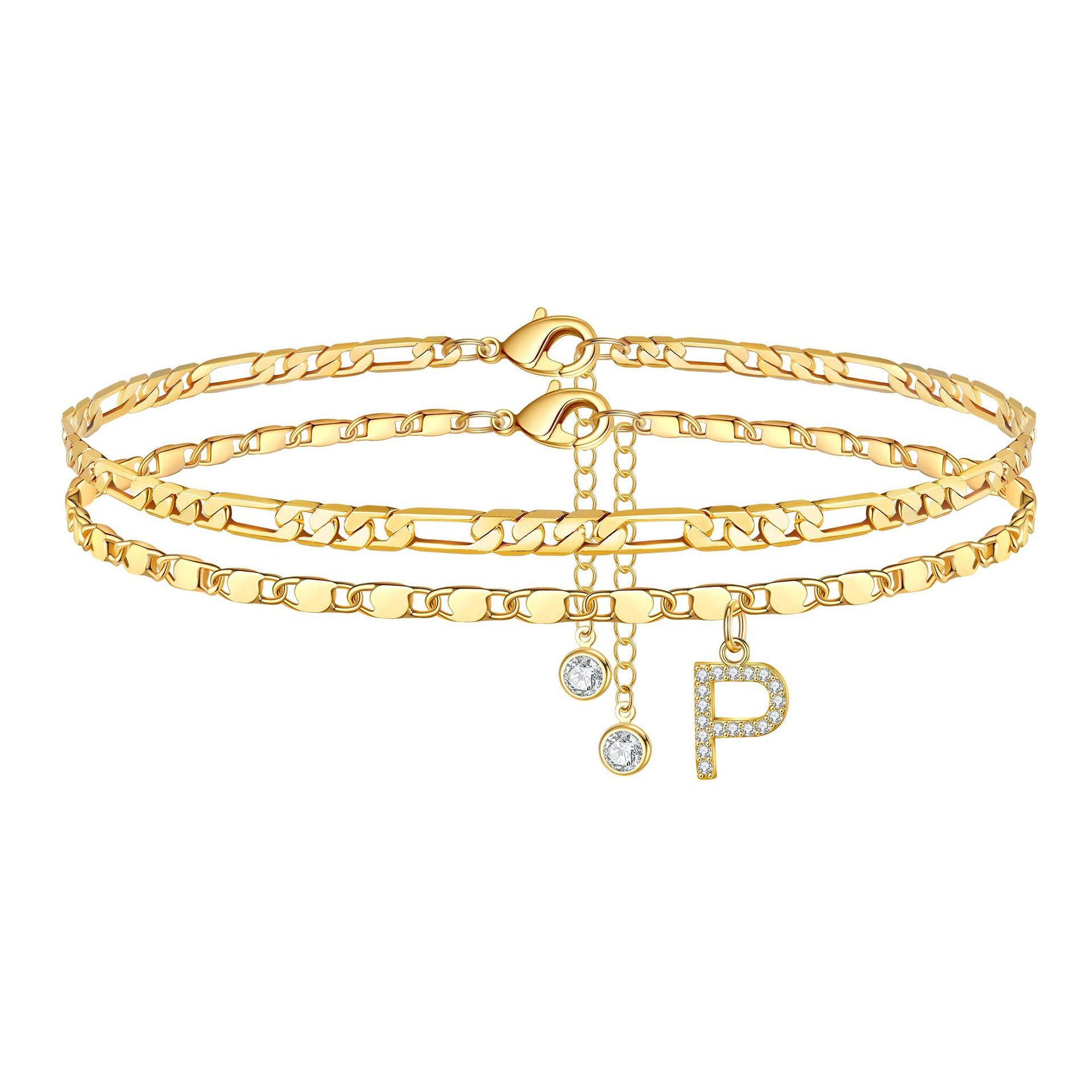26-letter zircon anklet