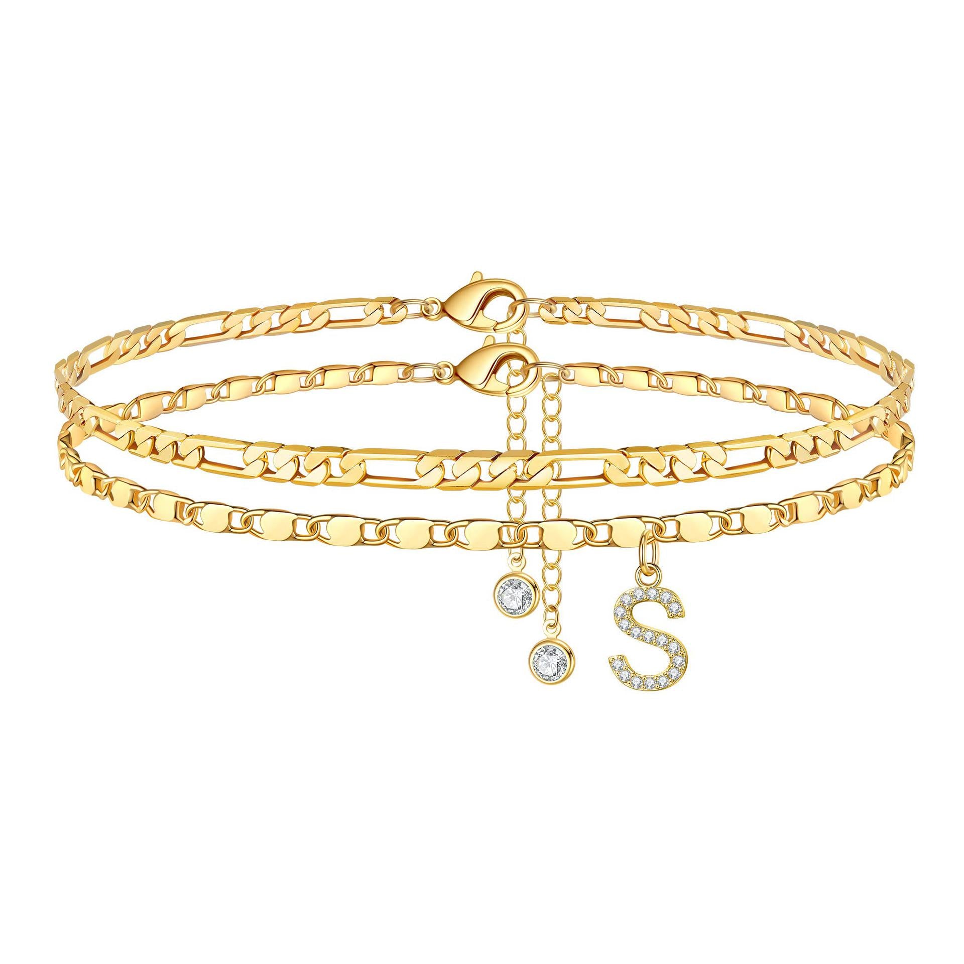 26-letter zircon anklet
