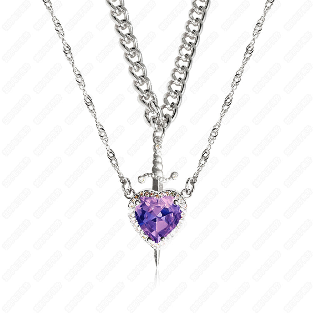 A sword through the heart necklace
