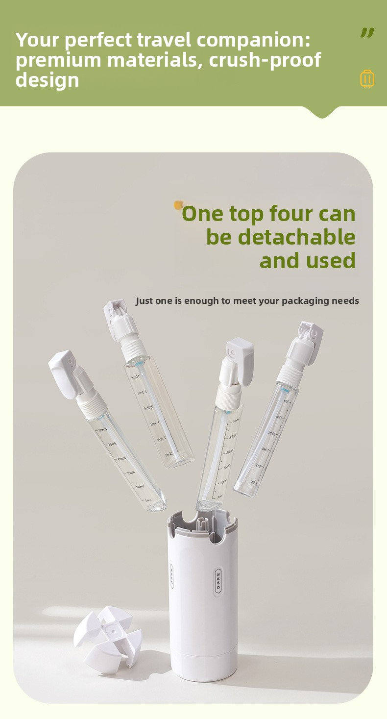 4-in-1 Travel Toiletry Dispenser – Leak-Proof Refillable Bottles