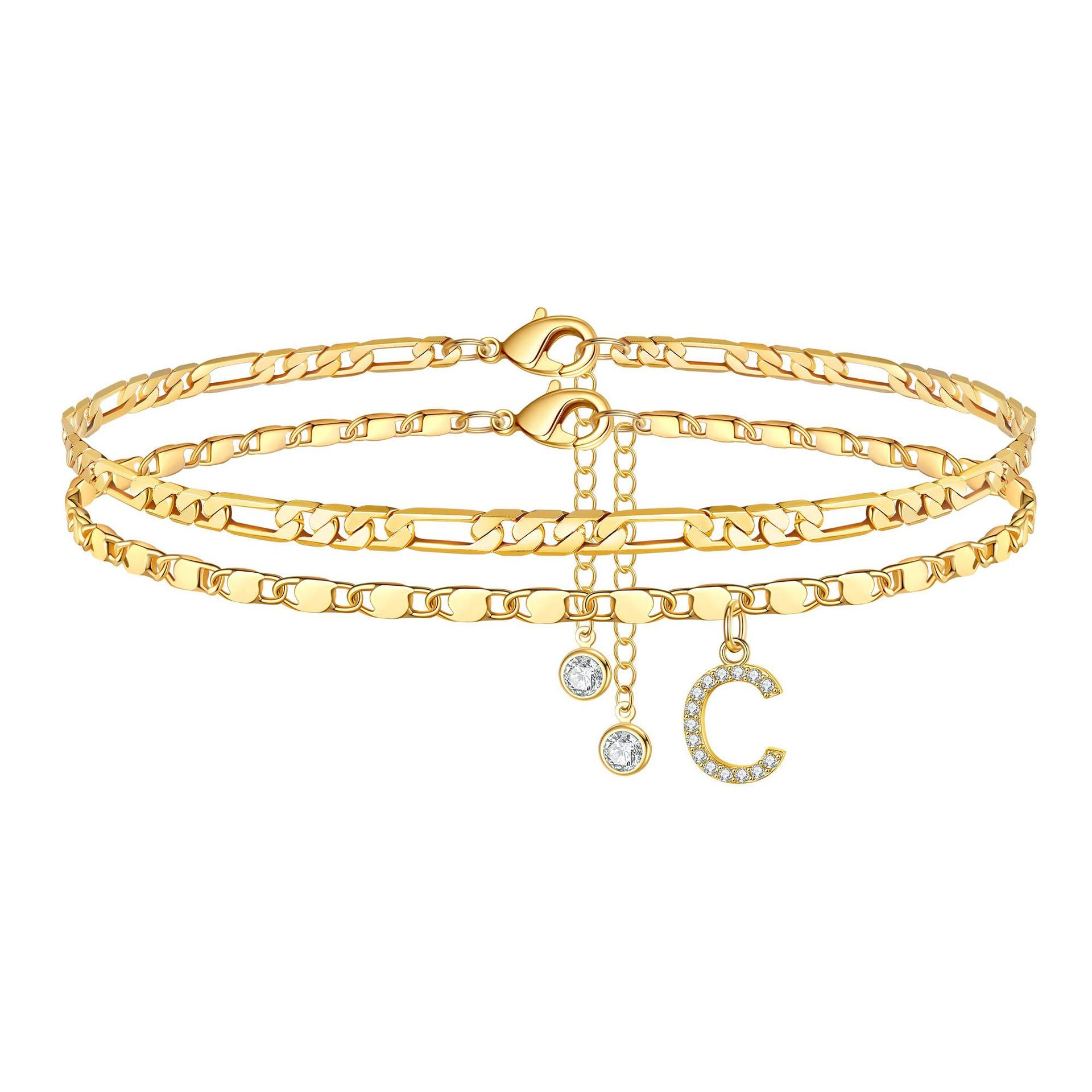 26-letter zircon anklet