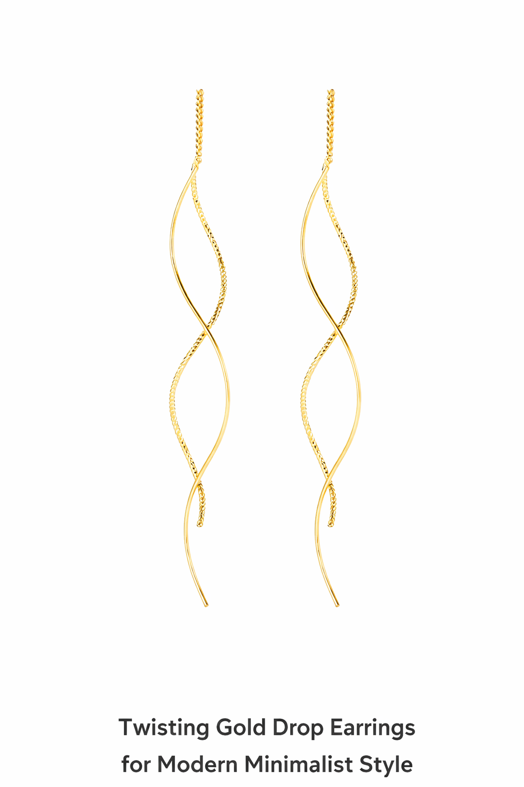 Gold wavy earrings
