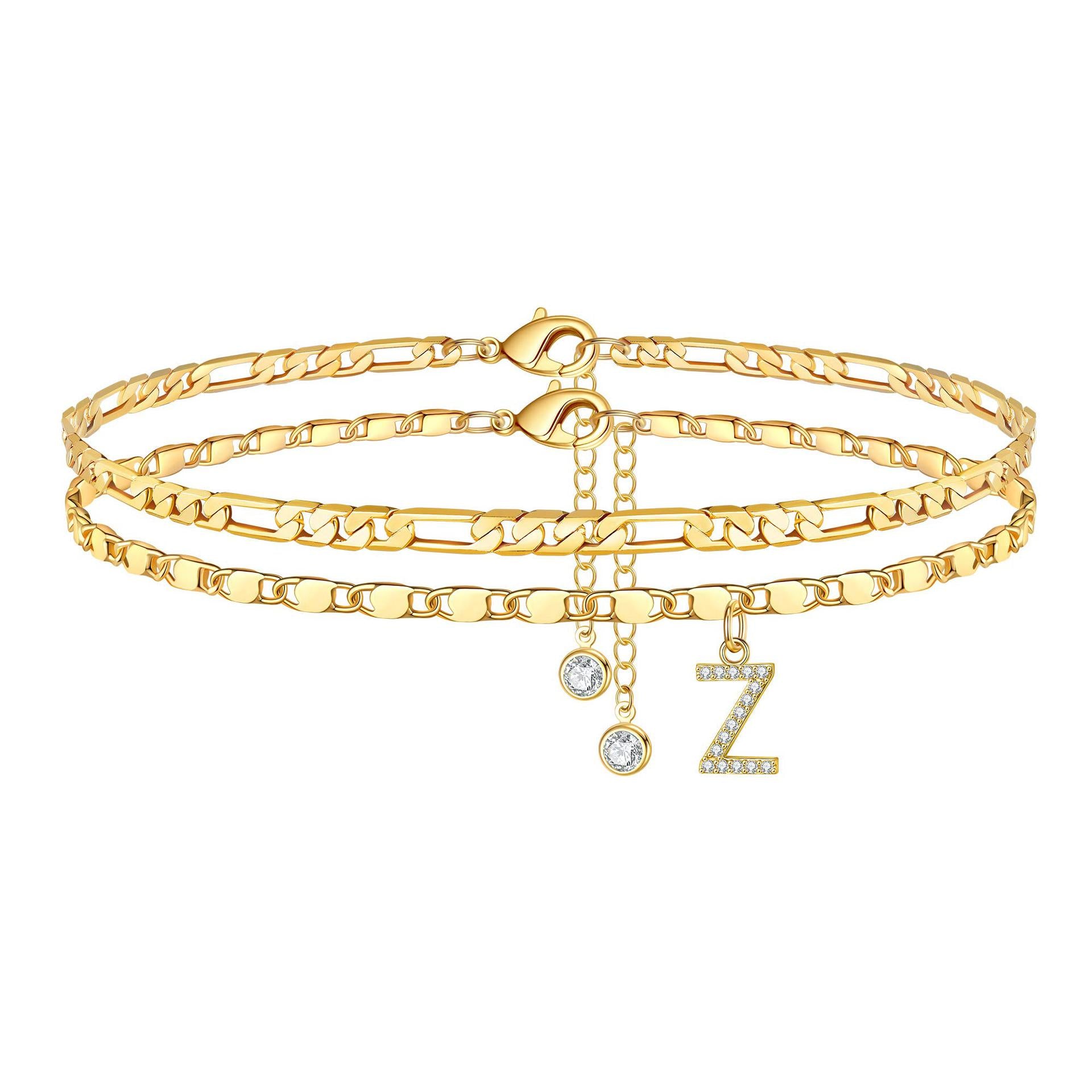 26-letter zircon anklet