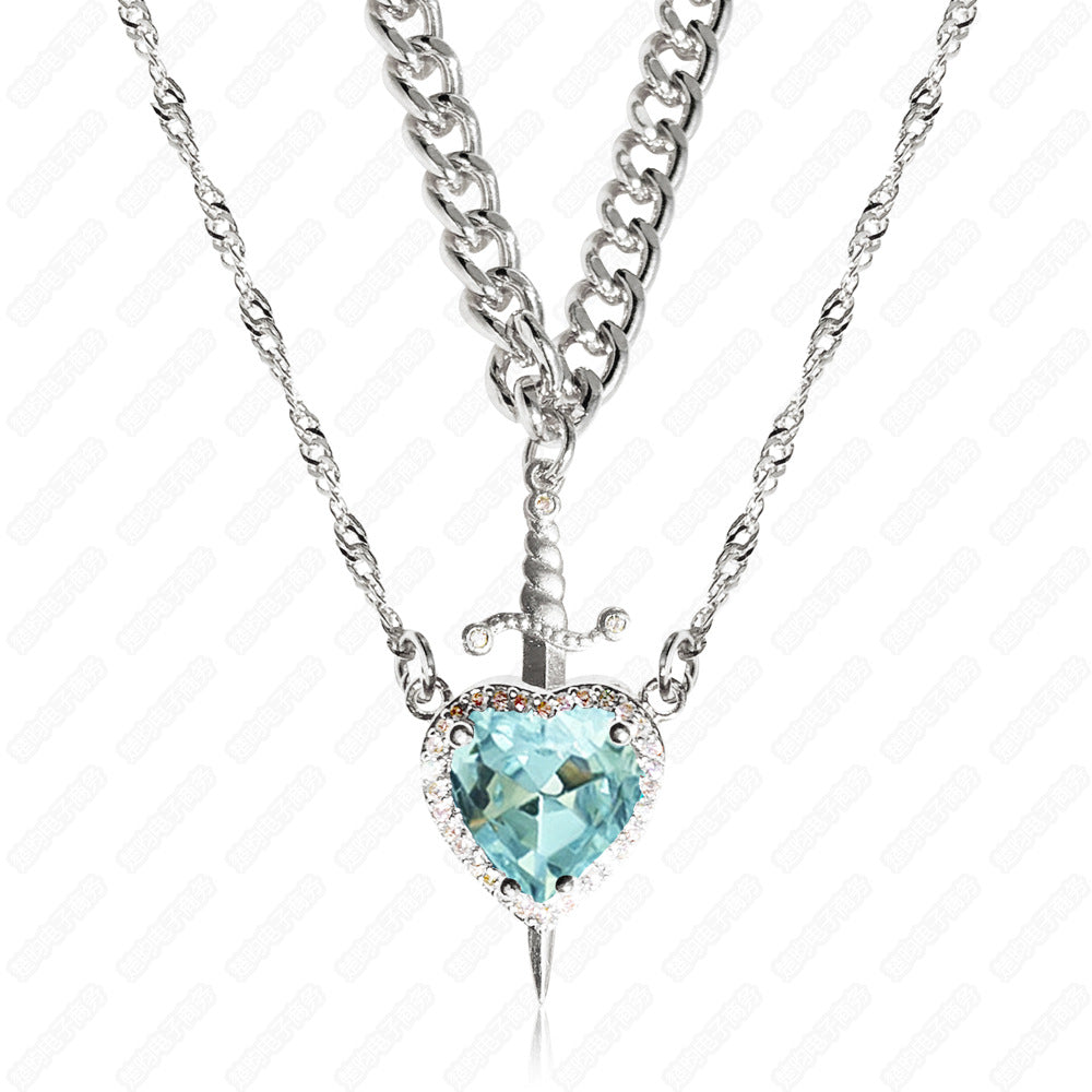 A sword through the heart necklace