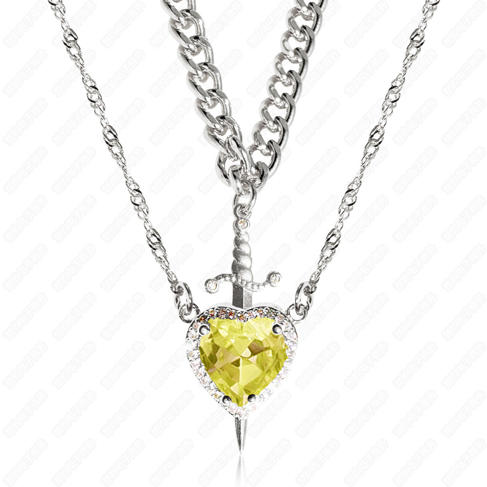 A sword through the heart necklace