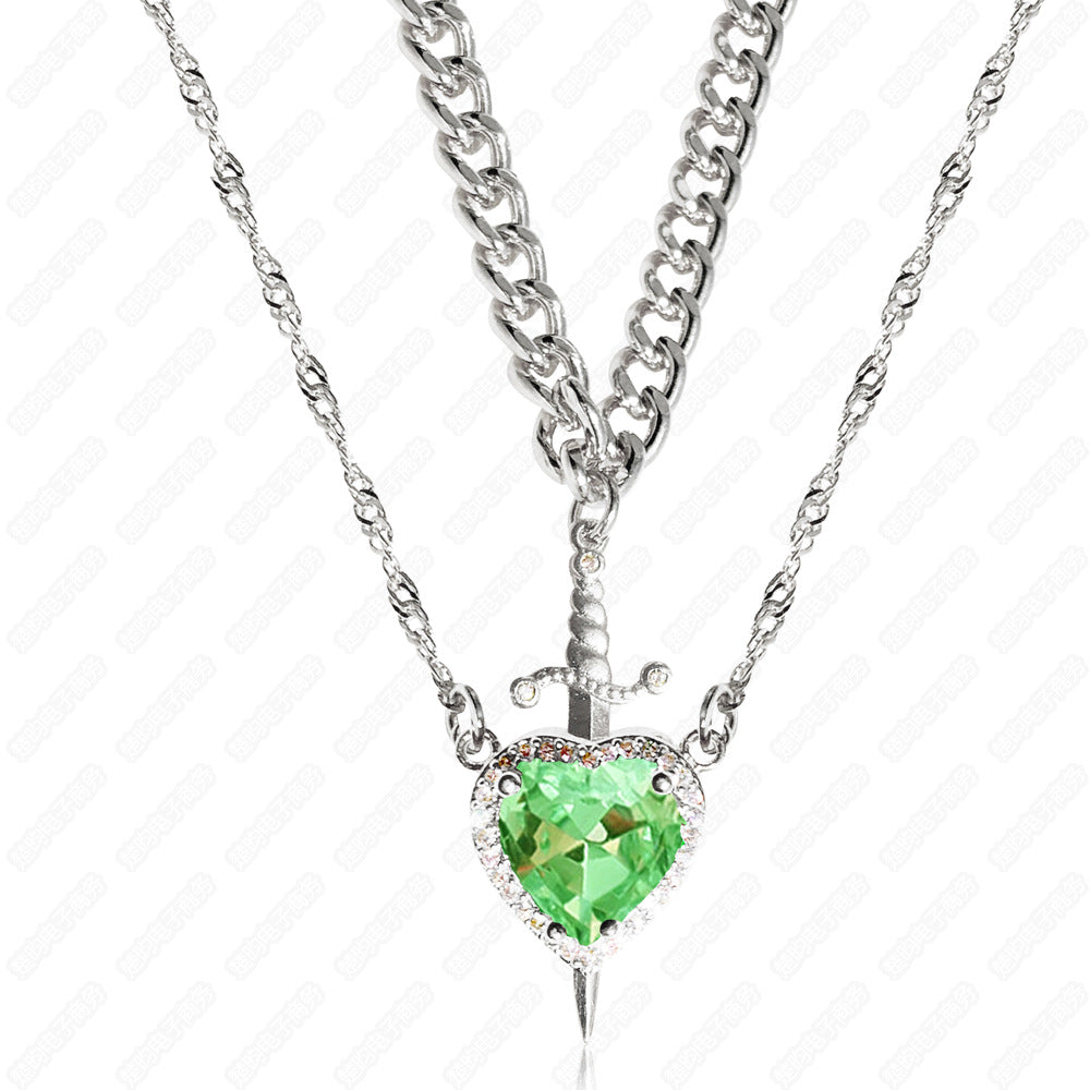 A sword through the heart necklace