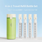4-in-1 Travel Refill Bottle Set Green - Includes 4x30ml Refill Bottles