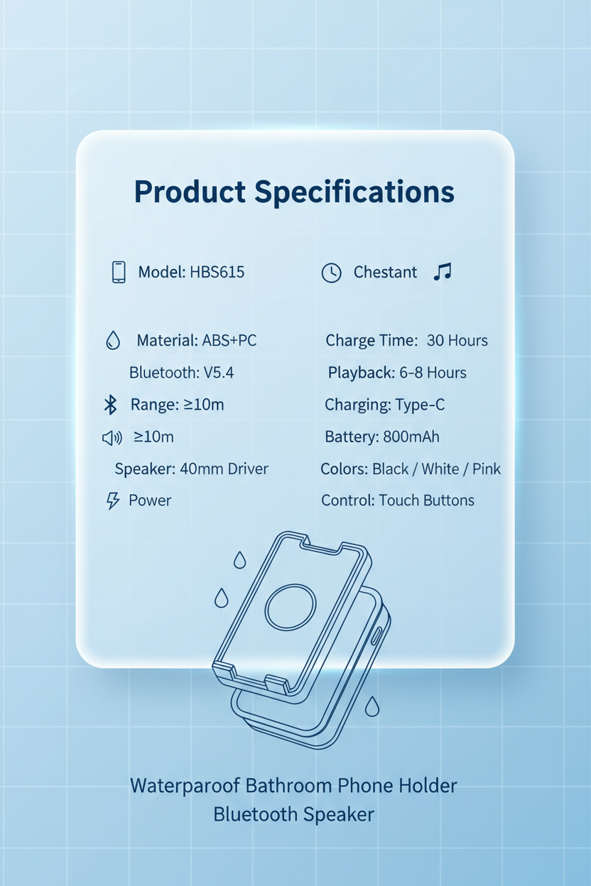 HBS615 Product Specifications - Bluetooth 5.4, 5W Speaker, Type-C Charging