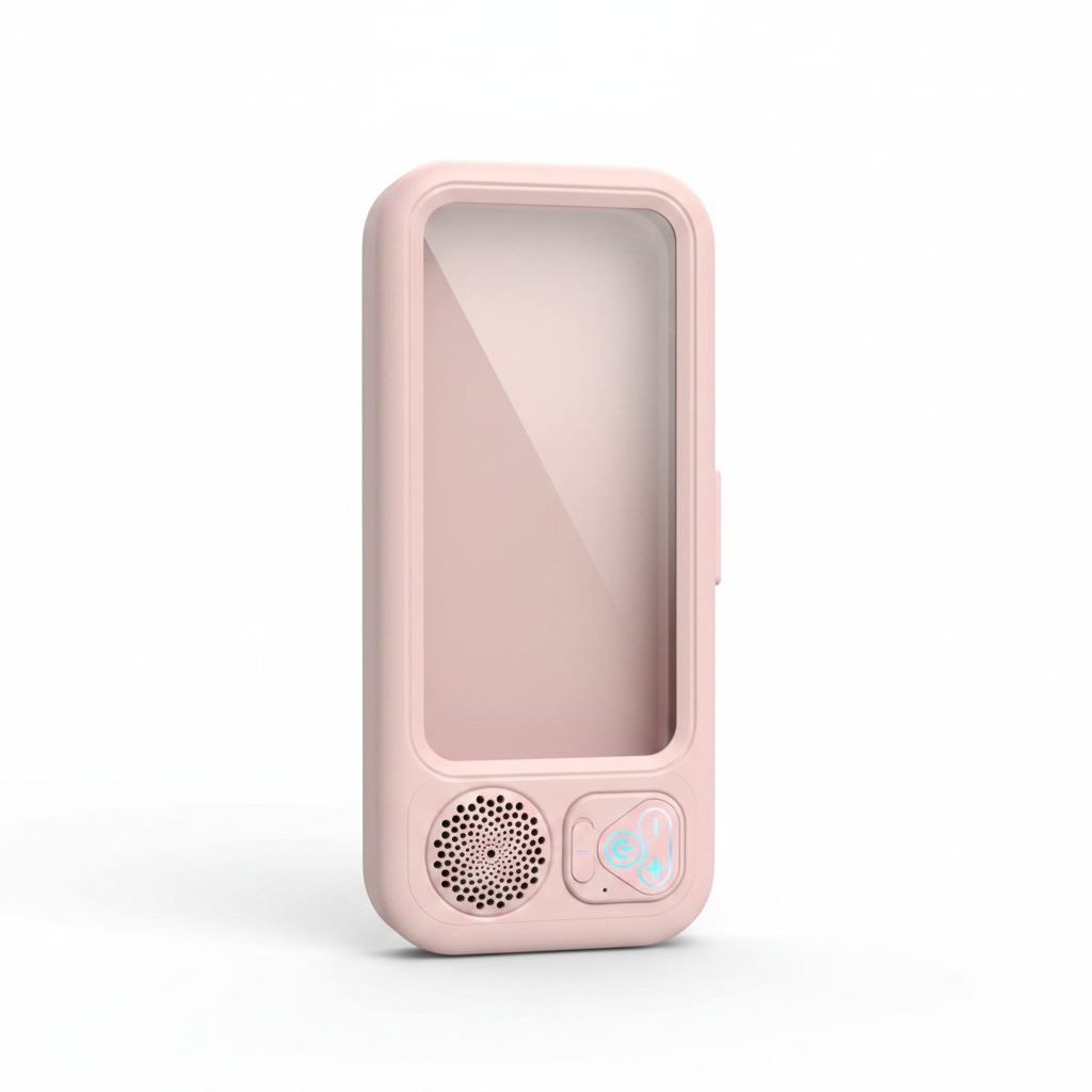 Waterproof Bathroom Phone Holder with Bluetooth Speaker - Pink